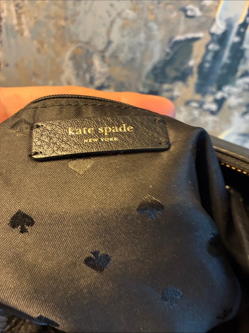 GUC Kate Spade NYC Black Pebbled Leather Shoulder Hobo 2 way bag